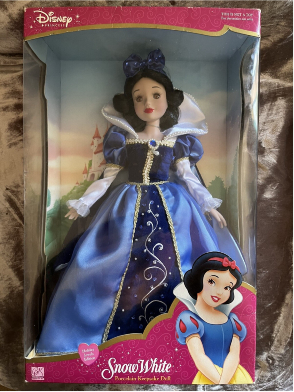 DISNEY PRINCESS SNOW WHITE 16" Porcelain Keepsake Doll 2003 The Brass Key NOS